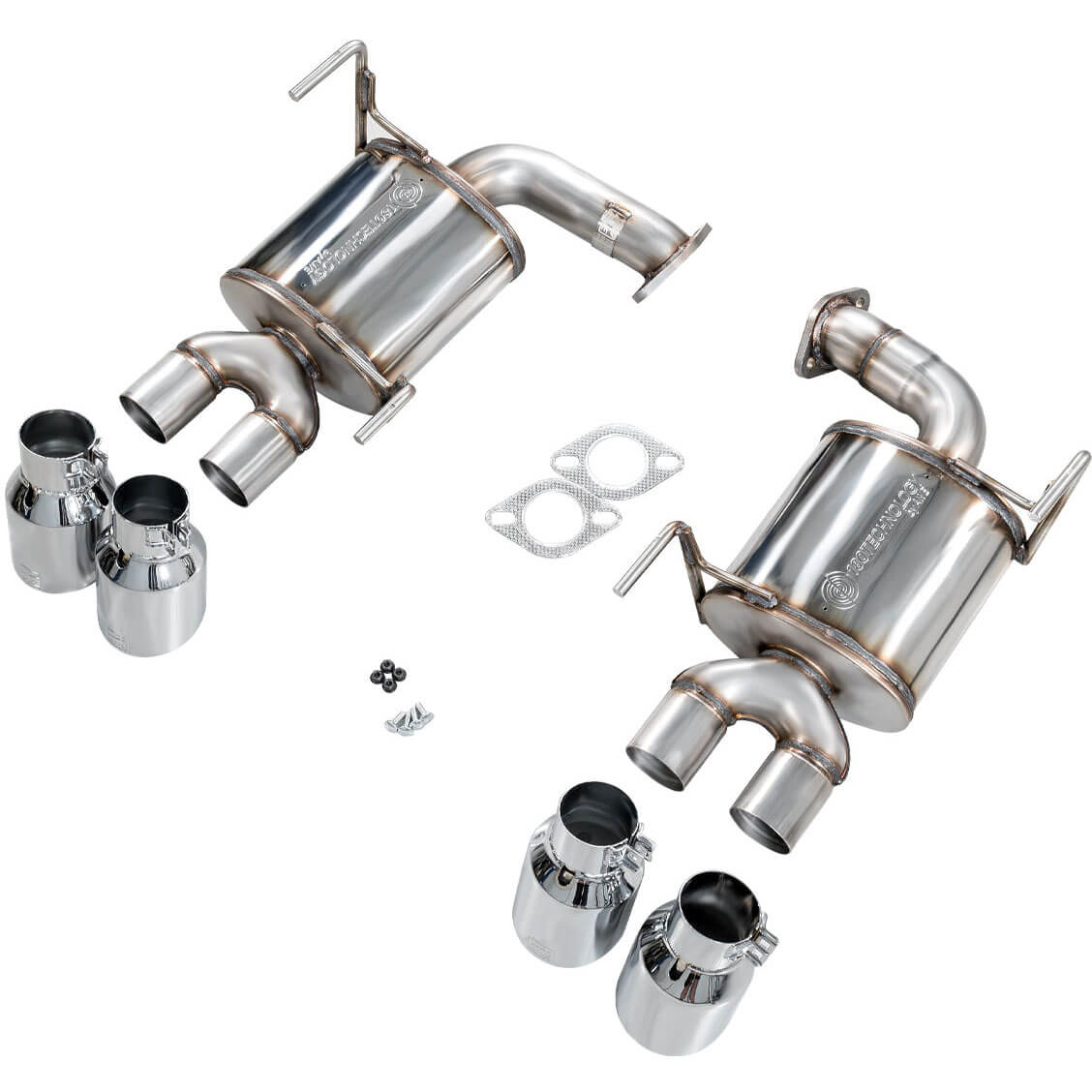 AWE Touring Edition Axleback Exhaust w/ Chrome Silver Tips, 2022-2026 WRX - Angle 4