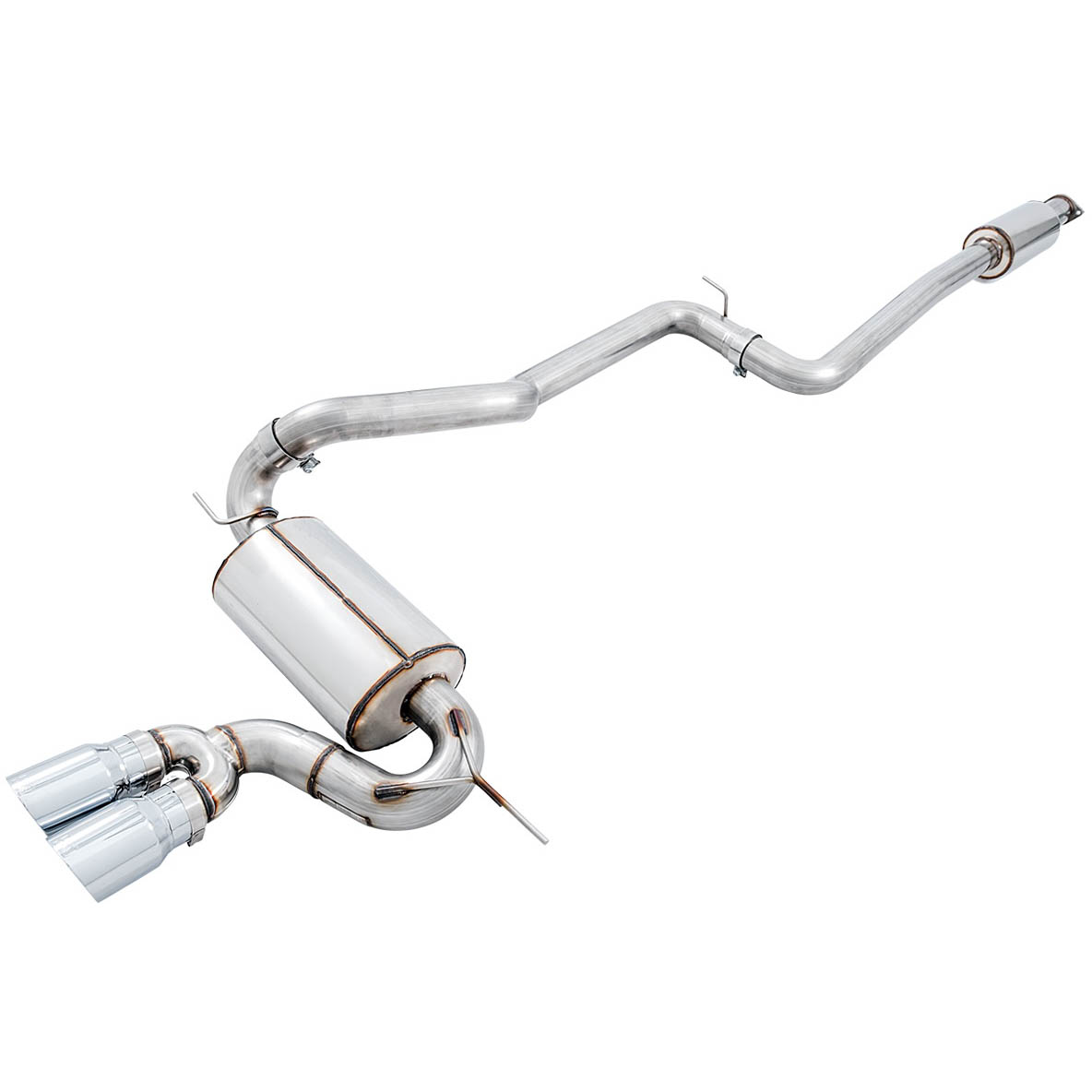 AWE Touring Edition Cat-Back Exhaust System Resonated w/ Chrome Silver Tips, 2013-2018 Focus ST
