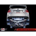 AWE Touring Edition Cat-Back Exhaust System w/ 102mm Chrome Silver Tips, 2015-2021 STi & 2015-2021 WRX - Angle 3
