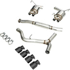 AWE Touring Edition Cat-Back Exhaust System w/ 102mm Diamond Black Tips, 2015-2021 STi & 2015-2021 WRX - Angle 3