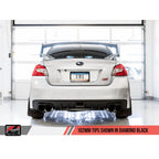 AWE Touring Edition Cat-Back Exhaust System w/ 102mm Diamond Black Tips, 2015-2021 STi & 2015-2021 WRX - Angle 2