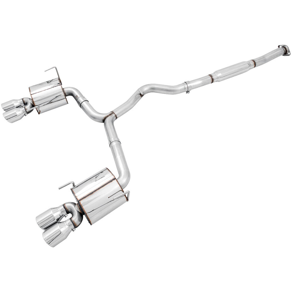 AWE Touring Edition Cat-Back Exhaust System w/ 102mm Diamond Black Tips, 2015-2021 STi & 2015-2021 WRX - Angle 3