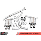 AWE Touring Edition Cat-Back Exhaust System w/ 102mm Diamond Black Tips, 2015-2021 STi & 2015-2021 WRX - Angle 4