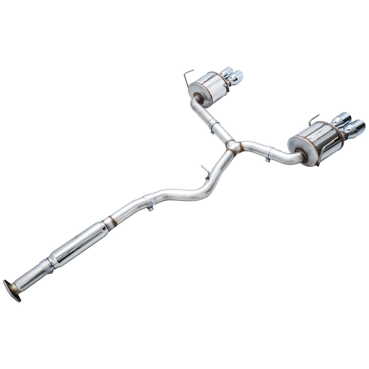 AWE Touring Edition Cat-Back Exhaust System w/ Chrome Silver Tips, 2022-2026 WRX - Angle 2