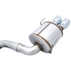 AWE Touring Edition Cat-Back Exhaust System w/ Chrome Silver Tips, 2022-2026 WRX - Angle 3