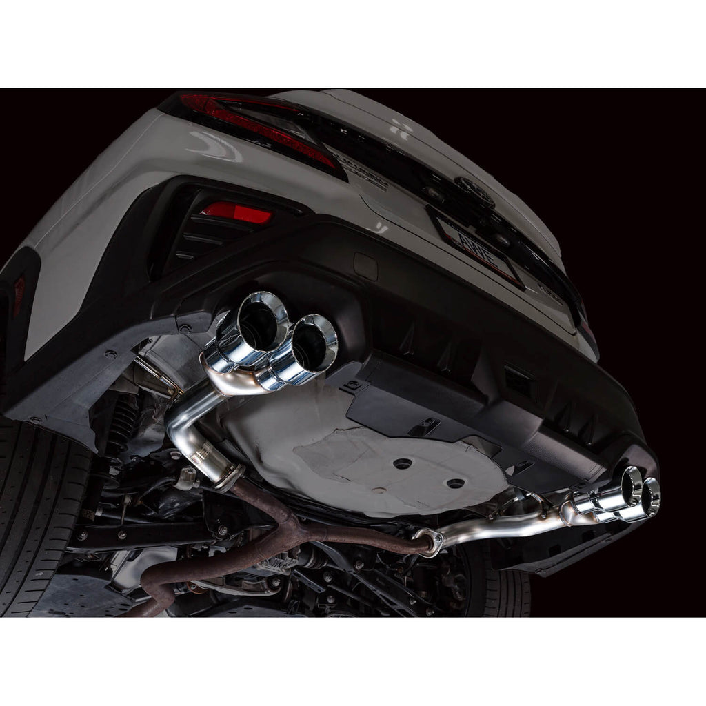 AWE Track Edition Axleback Exhaust w/ Chrome Silver Tips, 2022-2026 WRX - Angle 7