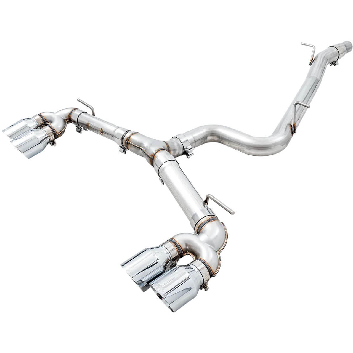 AWE Track Edition Cat-Back Exhaust System w/ 102mm Chrome Silver Tips, 2018-2019 Golf R MK7.5