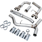 AWE Track Edition Cat-Back Exhaust System w/ 102mm Chrome Silver Tips, 2022-2026 WRX - Angle 3