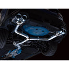 AWE Track Edition Cat-Back Exhaust System w/ 102mm Chrome Silver Tips, 2022-2026 WRX - Angle 4