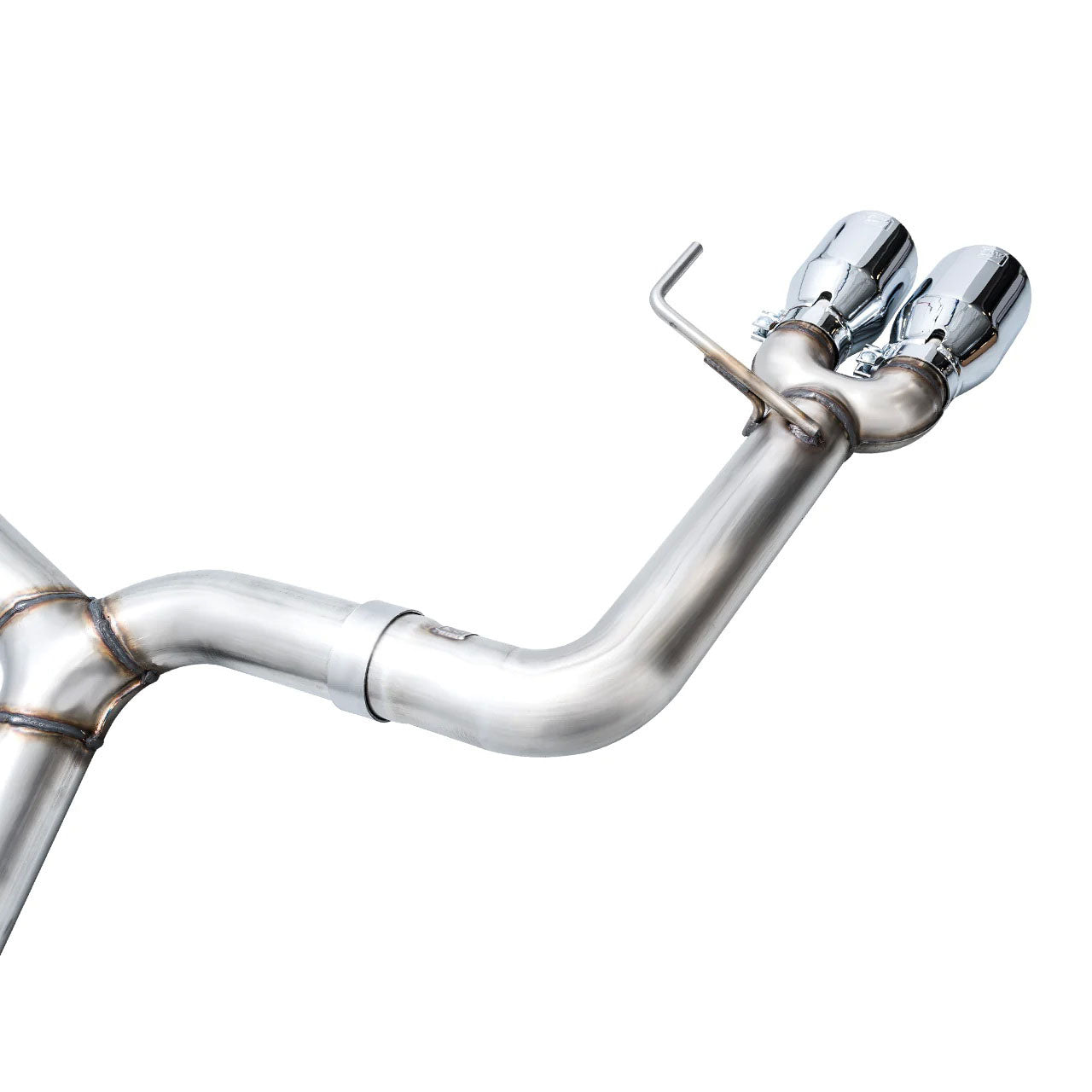 AWE Track Edition Cat-Back Exhaust System w/ 102mm Chrome Silver Tips, 2022-2026 WRX - Angle 5