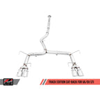 AWE Track Edition Cat-Back Exhaust System w/ 102mm Diamond Black Tips, 2015-2021 STi & 2015-2021 WRX - Angle 2