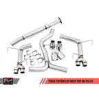 AWE Track Edition Cat-Back Exhaust System w/ 102mm Diamond Black Tips, 2015-2021 STi & 2015-2021 WRX - Angle 3
