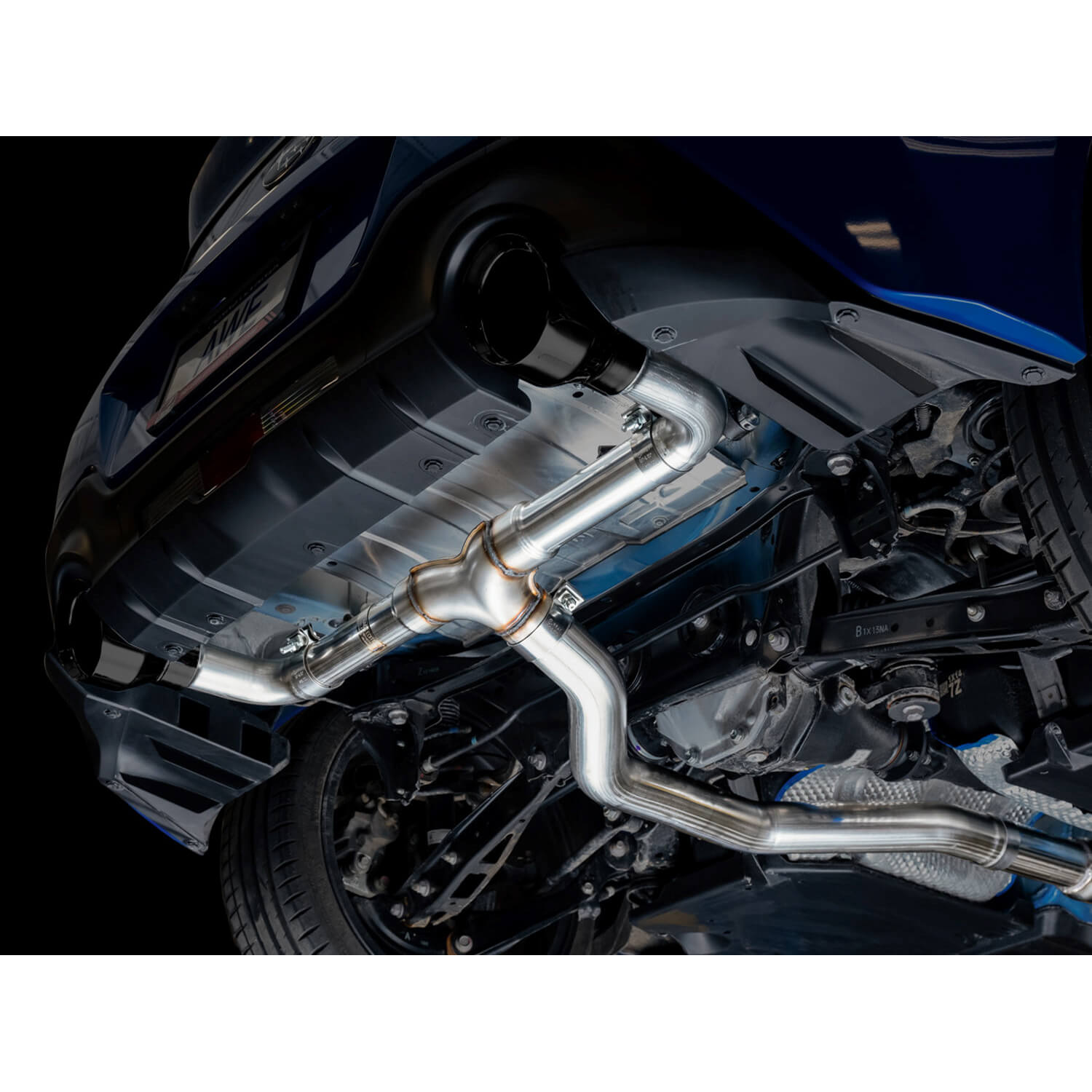 AWE Track Edition Cat-Back Exhaust System w/ Diamond Black Tips, 2013-2026 BRZ/FR-S/86/GR86 - Angle 6