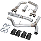 AWE Track Edition Cat-Back Exhaust System w/ Diamond Black Tips, 2022-2026 WRX - Angle 3