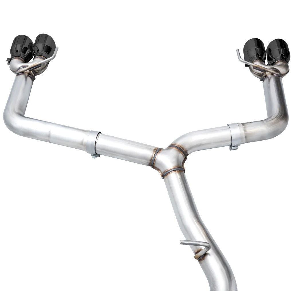AWE Track Edition Cat-Back Exhaust System w/ Diamond Black Tips, 2022-2026 WRX - Angle 4