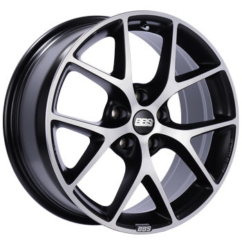 BBS SR Wheel - 17x7.5 / +42 / 5x114.3 - Satin Black Diamond Cut Face