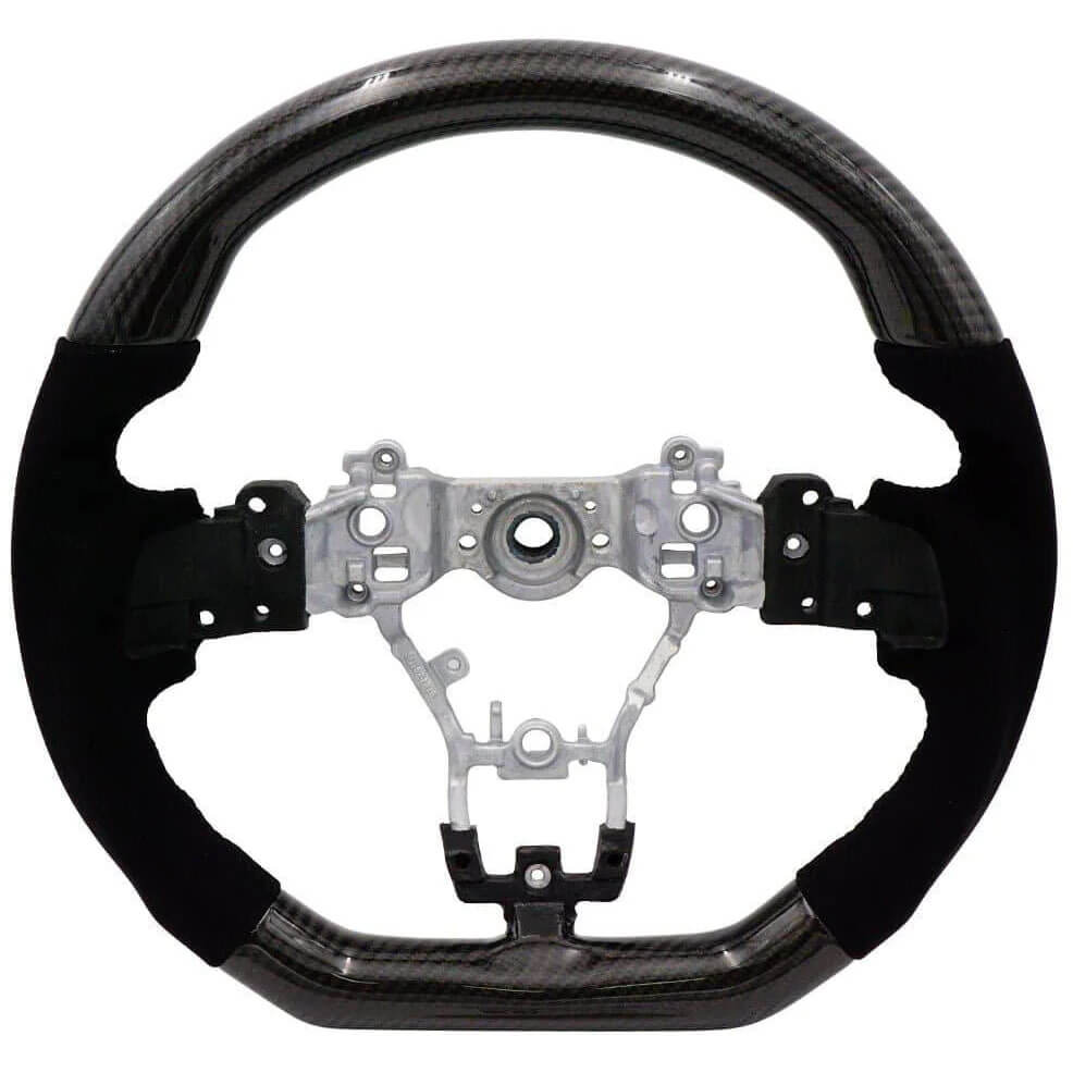 BLOX Racing Carbon/Alcantara Steering Wheel w/ Black Stitching, 2015-2021 WRX & STi