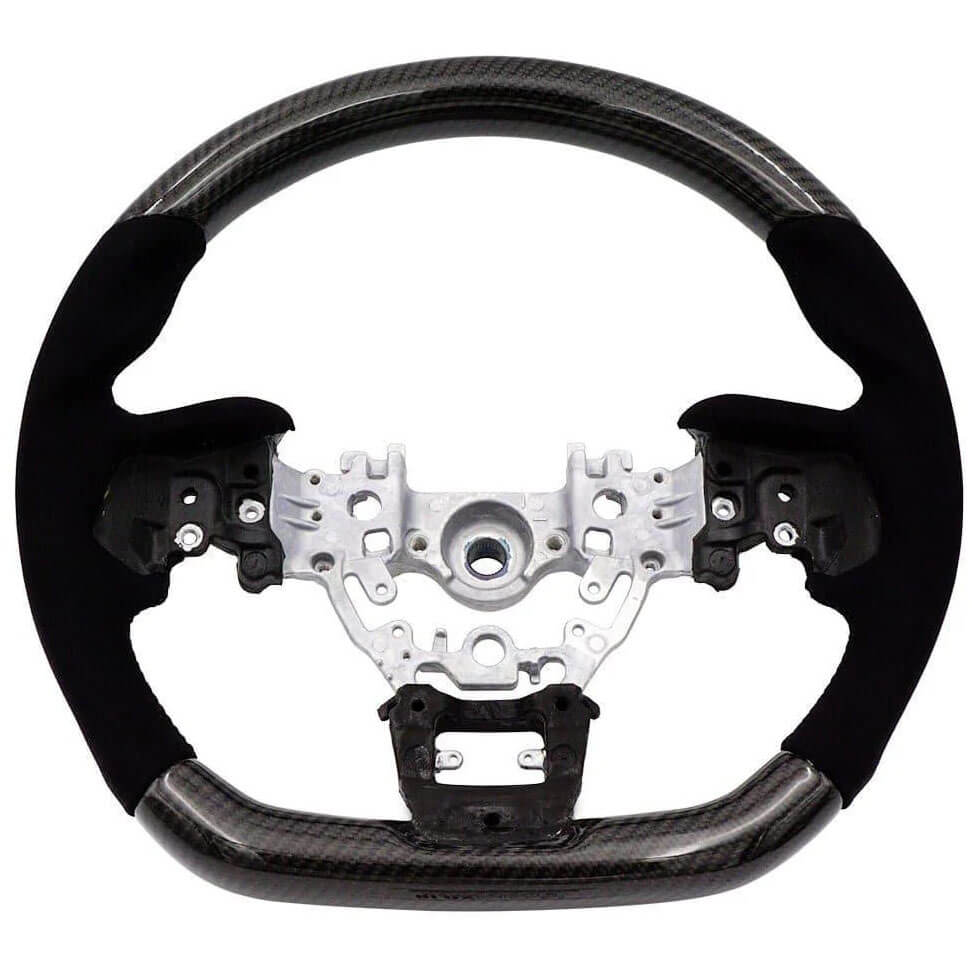 BLOX Racing Carbon/Alcantara Steering Wheel w/ Black Stitching, 2022-2025 WRX - Angle 2