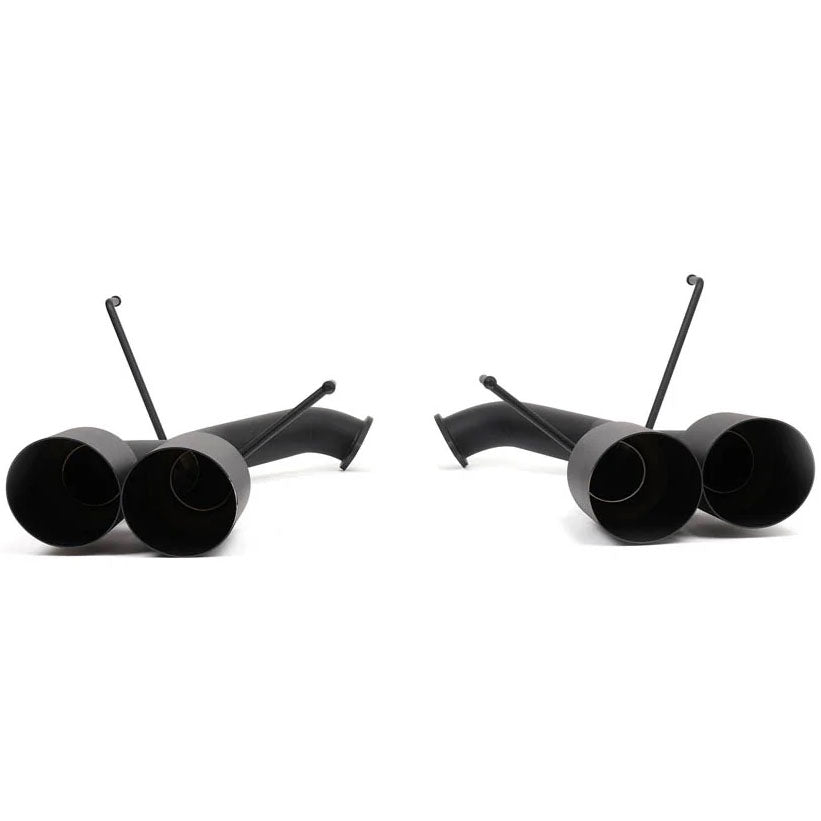 BLOX Racing Muffler Delete Kit (4in, Matte Black Tips), 2022-2026 WRX - Angle 2