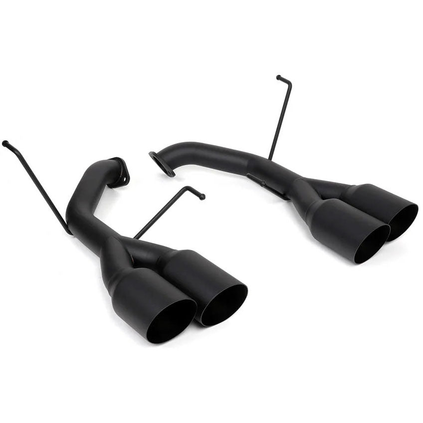 BLOX Racing Muffler Delete Kit (4in, Matte Black Tips), 2022-2026 WRX - Angle 3