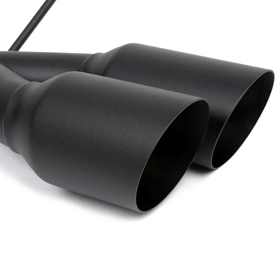 BLOX Racing Muffler Delete Kit (4in, Matte Black Tips), 2022-2026 WRX - Angle 5
