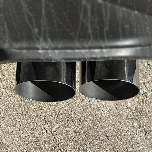 BLOX Racing Muffler Delete Kit (4in, Polished Tips), 2022-2026 WRX - Angle 2