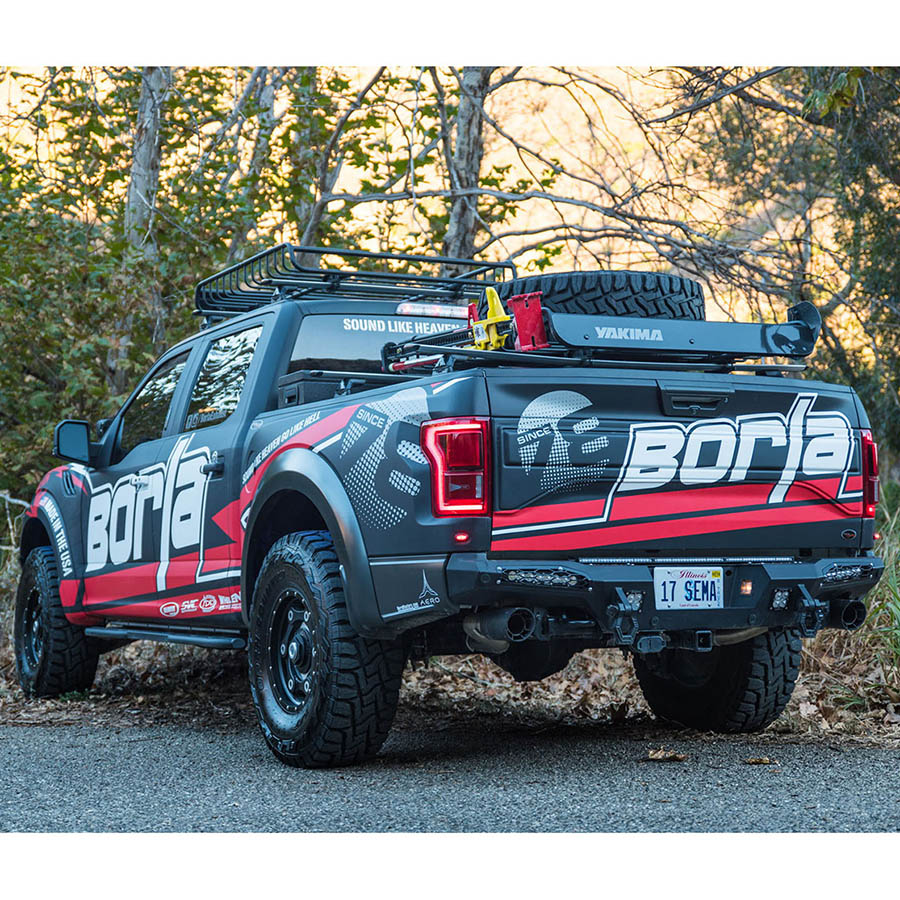 Borla 3in Tailpipe Assembly w/ CF Tips, 2017-2020 F-150 Raptor - Angle 2