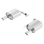 Borla ATAK Axle-Back Exhaust System w/ 4in Polished Tips, 2015-2017 Mustang (2.3L/3.7L, Hardtop)