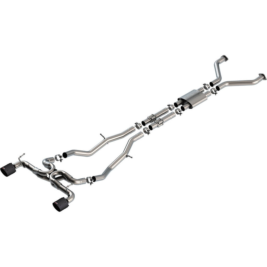 Borla ATAK Cat-Back Exhaust System w/ 4.5in Carbon Fiber Black Anodized Tips, 2023-2025 Nissan Z