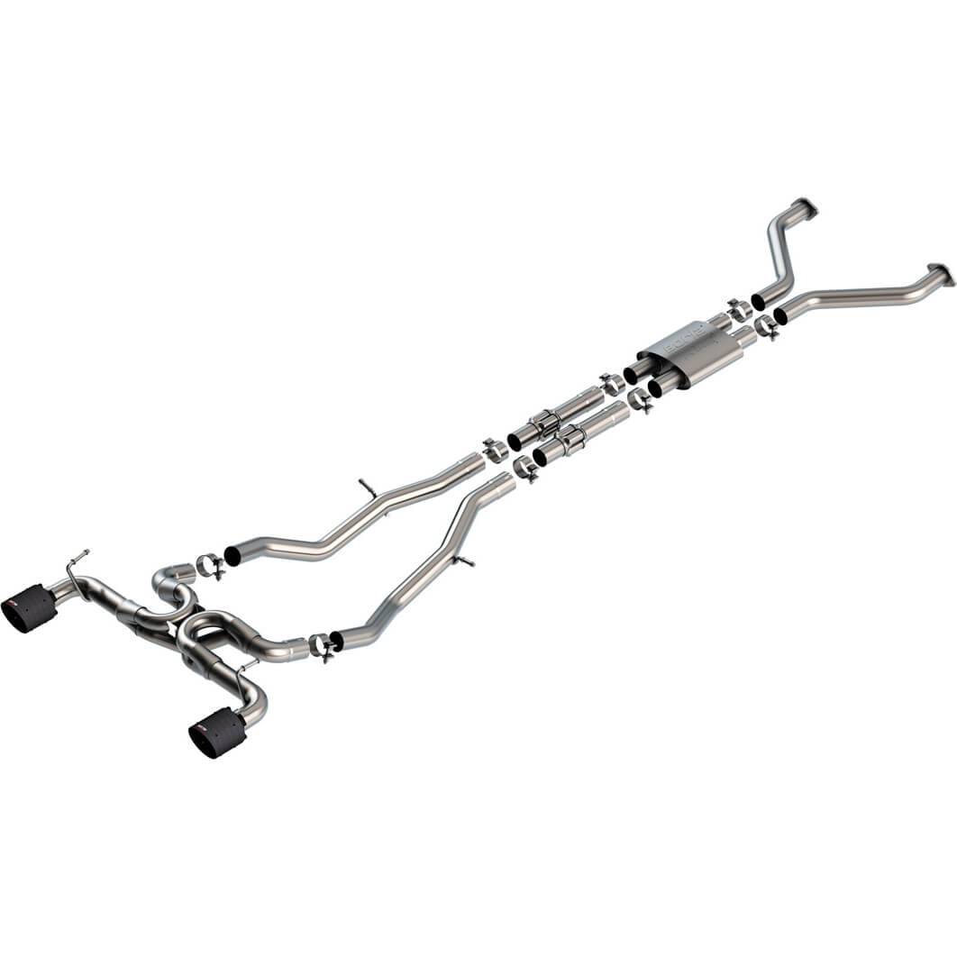 Borla ATAK Cat-Back Exhaust System w/ 4.5in Carbon Fiber Black Anodized Tips, 2023-2025 Nissan Z