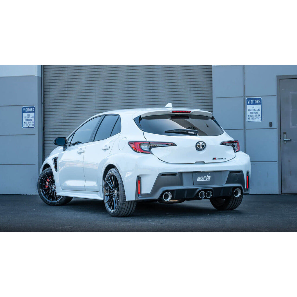 Borla ATAK Cat-Back Exhaust System w/ 4.5in Polished Tips, 2023-2025 GR Corolla - Angle 2