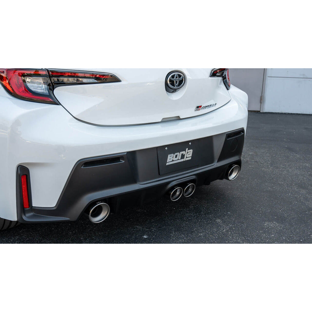 Borla ATAK Cat-Back Exhaust System w/ 4.5in Polished Tips, 2023-2025 GR Corolla - Angle 3