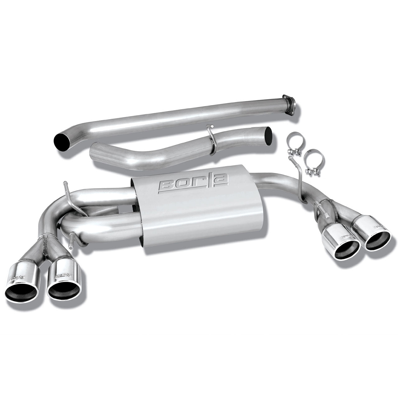 Borla S-Type 3in Cat-Back Exhaust System w/ 3.5in Polished Tips, 2008-2014 STi & 2011-2014 WRX (Hatch)