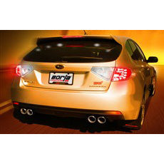 Borla S-Type 3in Cat-Back Exhaust System w/ 3.5in Polished Tips, 2008-2014 STi & 2011-2014 WRX (Hatch) - Angle 2