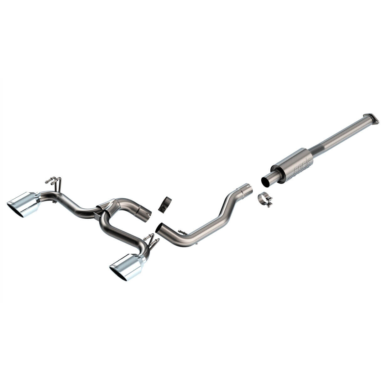 Borla S-Type Cat-Back Exhaust System (2.75 to Dual 2.25in), 2008-2015 EVO X