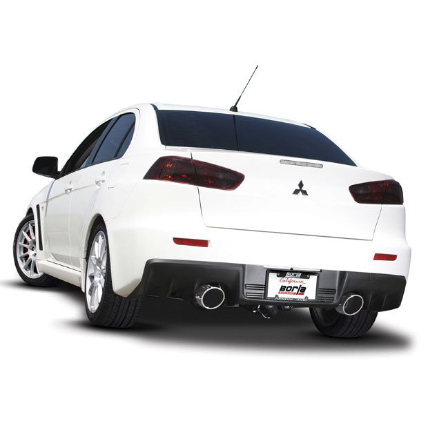 Borla S-Type Cat-Back Exhaust System (2.75 to Dual 2.25in), 2008-2015 EVO X - Angle 2