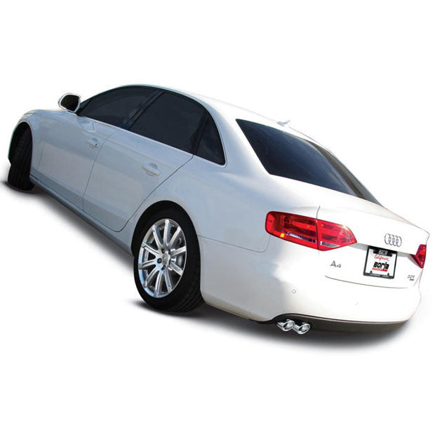 Borla S-Type Cat-Back Exhaust System w/ 3.5in Polished Tips, 2009-2015 Audi A4 - Angle 2