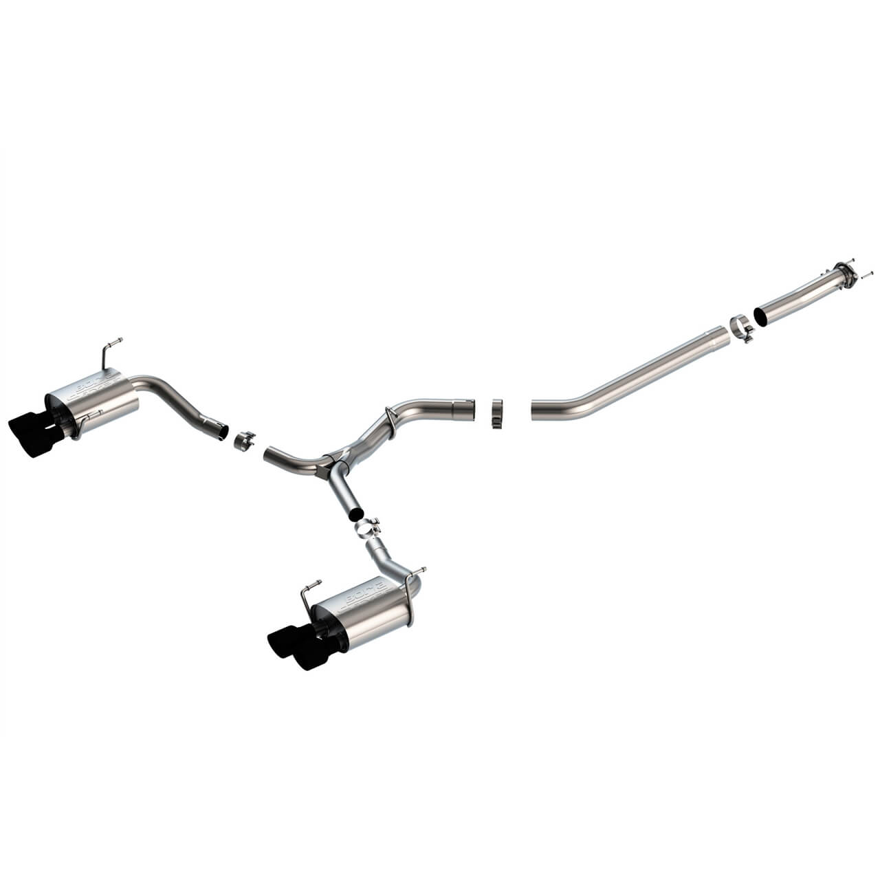 Borla S-Type Cat-Back Exhaust System w/ Black Chrome Tips, 2015-2021 STi & 2015-2021 WRX