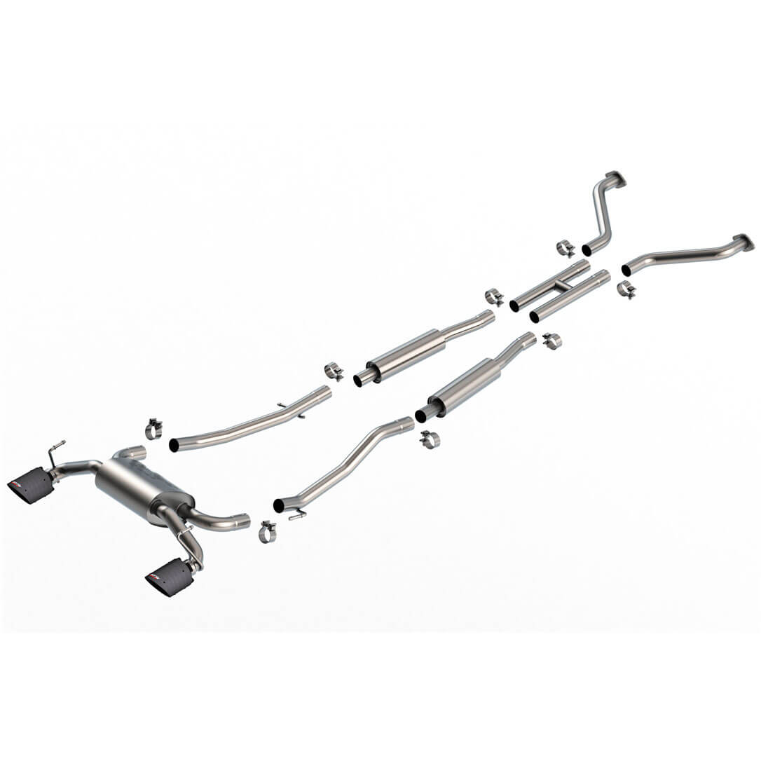 Borla S-Type Cat-Back Exhaust System w/ Carbon Fiber Black Anodized Tips, 2003-2008 350Z