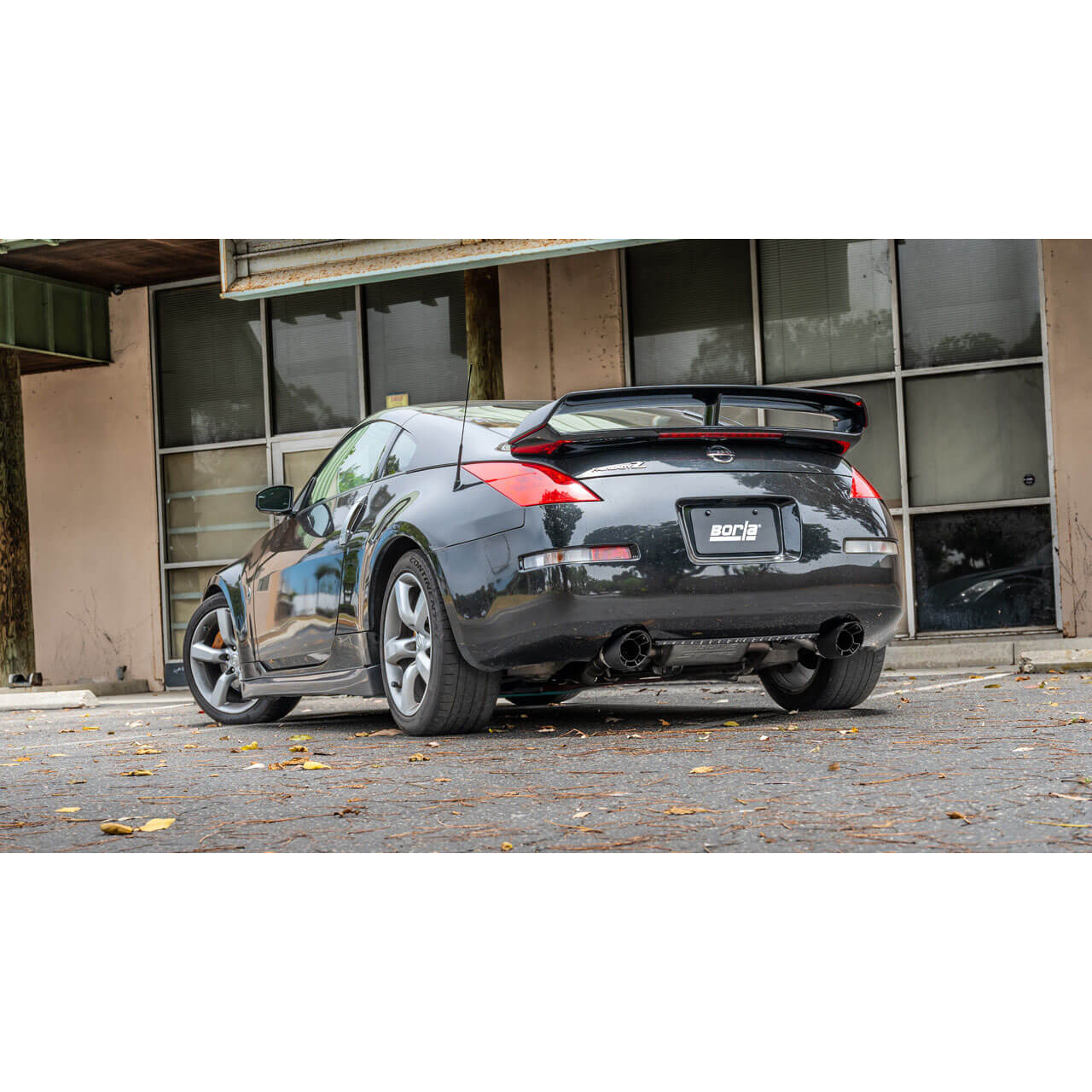 Borla S-Type Cat-Back Exhaust System w/ Carbon Fiber Black Anodized Tips, 2003-2008 350Z - Angle 2