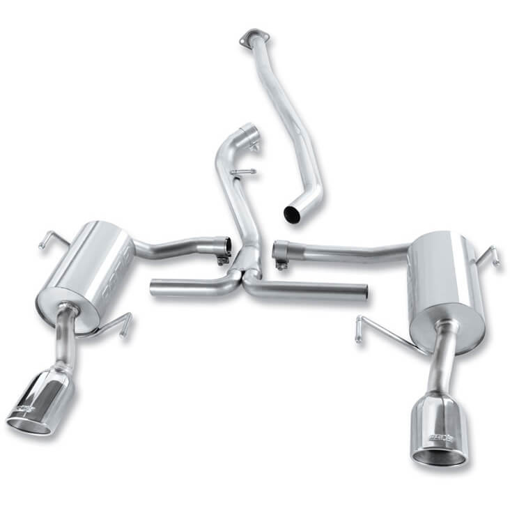 Borla S-Type Cat-Back Exhaust System w/ Dual SS Tips, 2008-2011 Impreza 2.5i Sedan