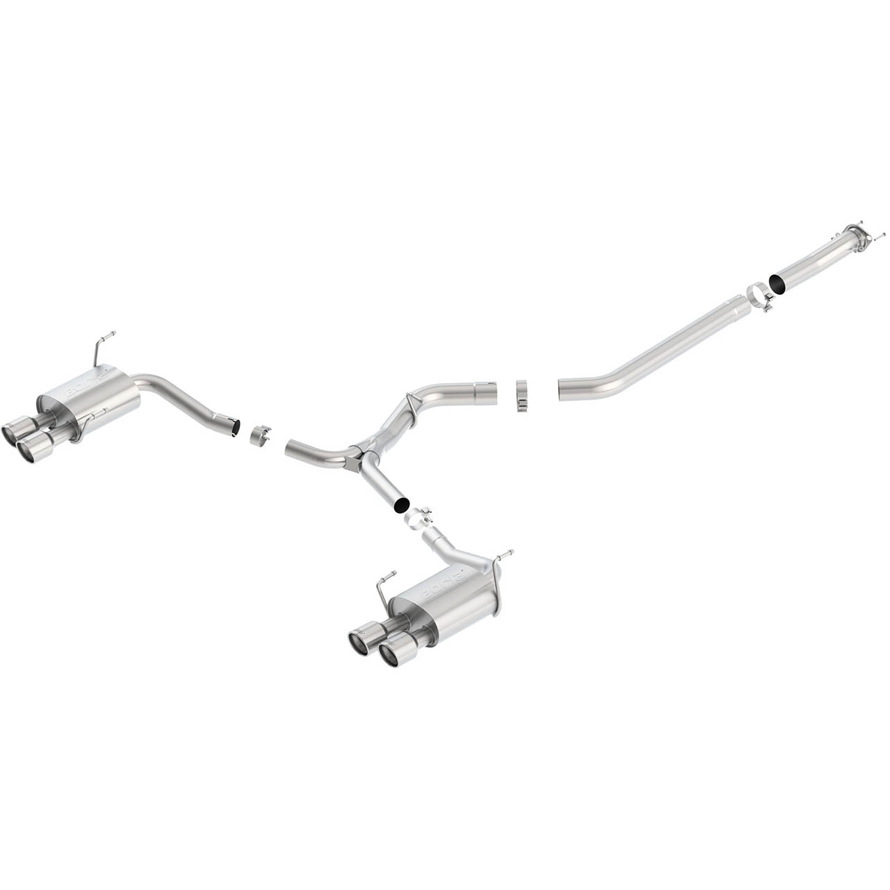 Borla S-Type Cat-Back Exhaust System w/ Quad 3.5in SS Tips, 2015-2021 STi & 2015-2021 WRX