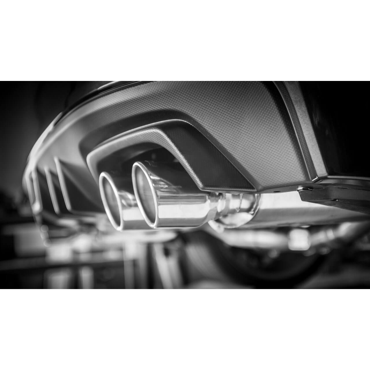 Borla S-Type Cat-Back Exhaust System w/ Quad 3.5in SS Tips, 2015-2021 STi & 2015-2021 WRX - Angle 3