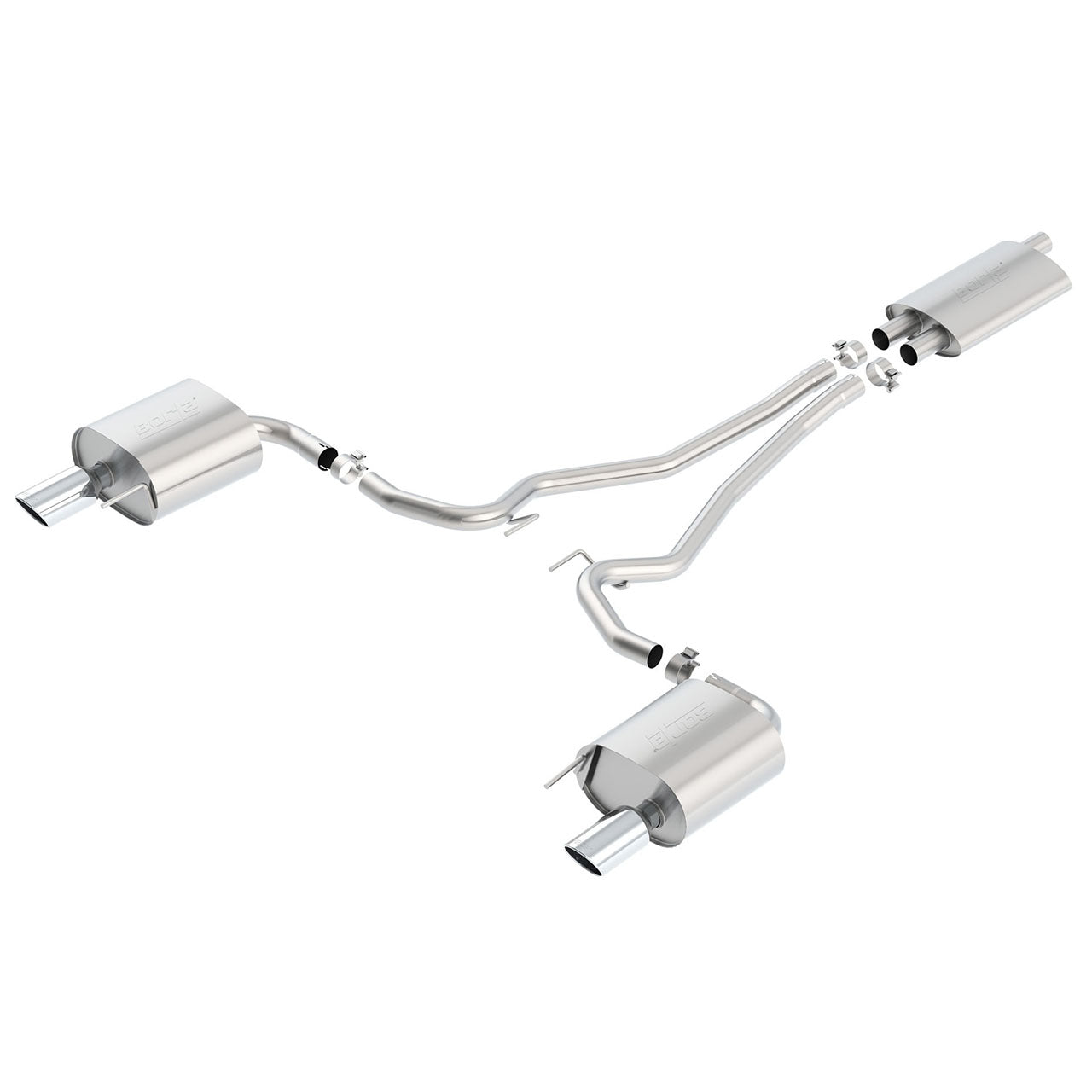 Borla Touring Cat-Back Exhaust System (EC-Type), 2015-2017 Mustang 2.3L EcoBoost
