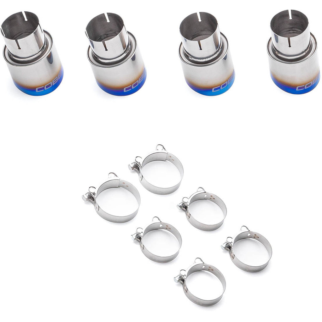 COBB Blued Titanium Tip Kit, 2011-2021 STi & 2011-2026 WRX - Angle 2