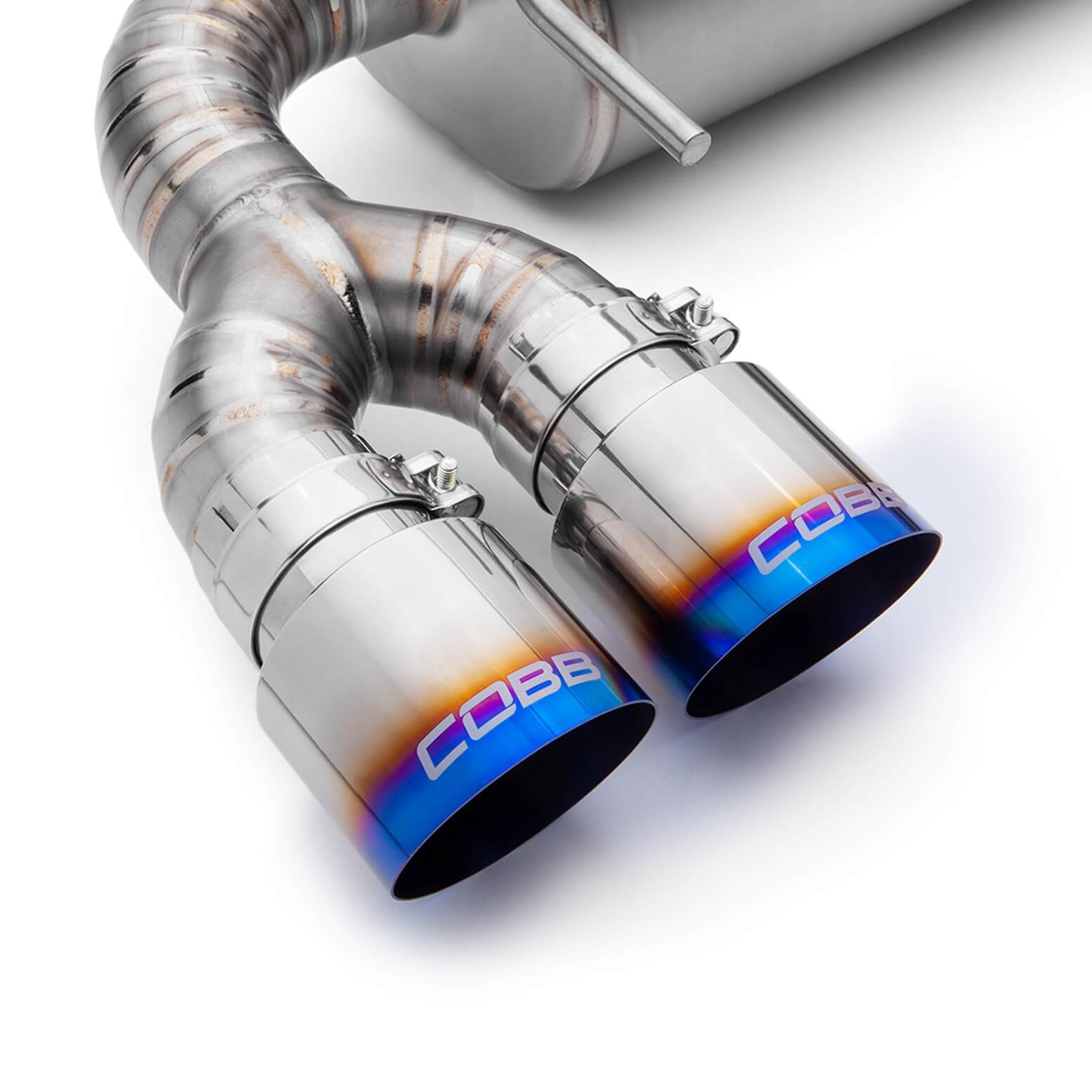COBB Blued Titanium Tip Kit, 2011-2021 STi & 2011-2026 WRX - Angle 4