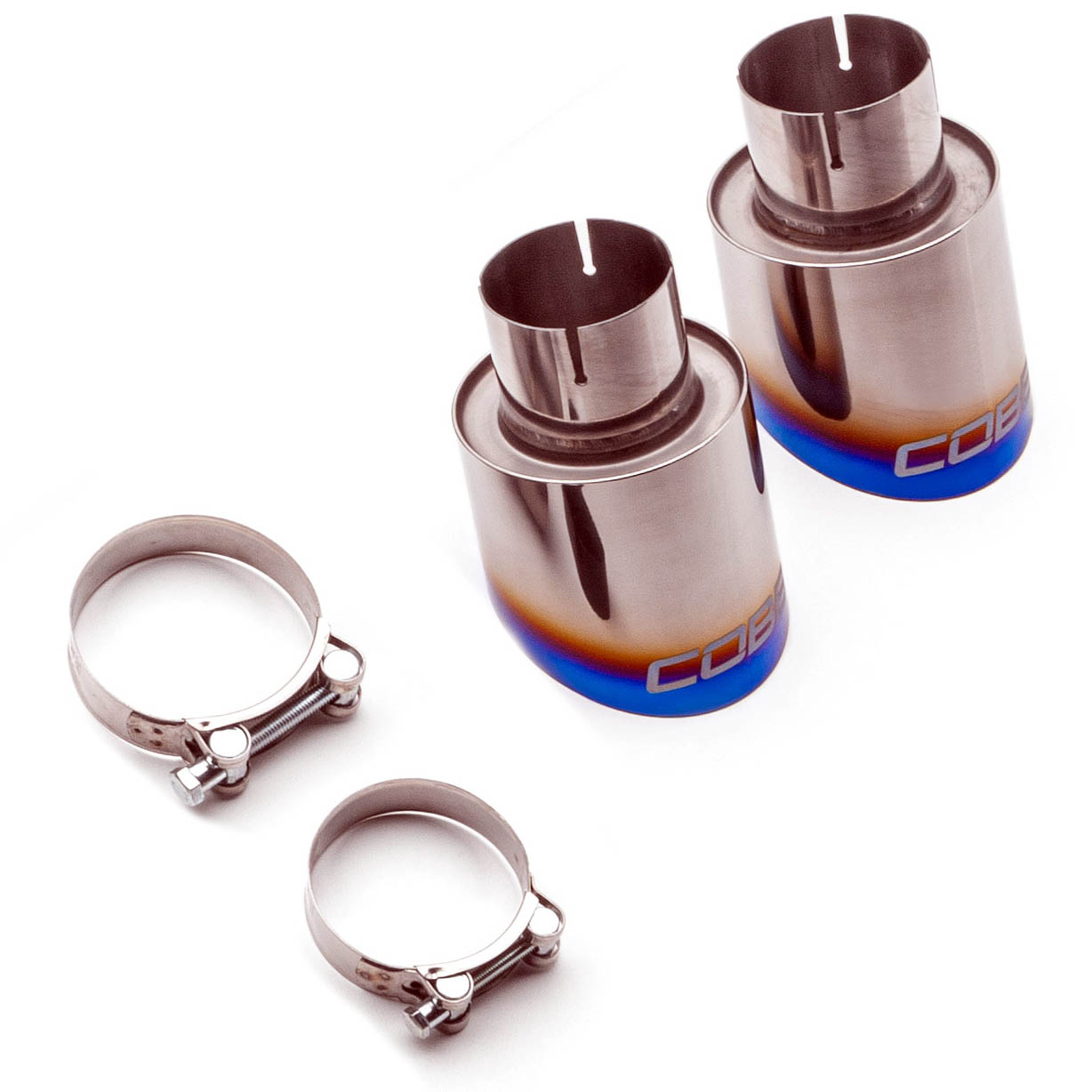 COBB Blued Titanium Tip Kit, 2014-2022 Golf GTI - Angle 2
