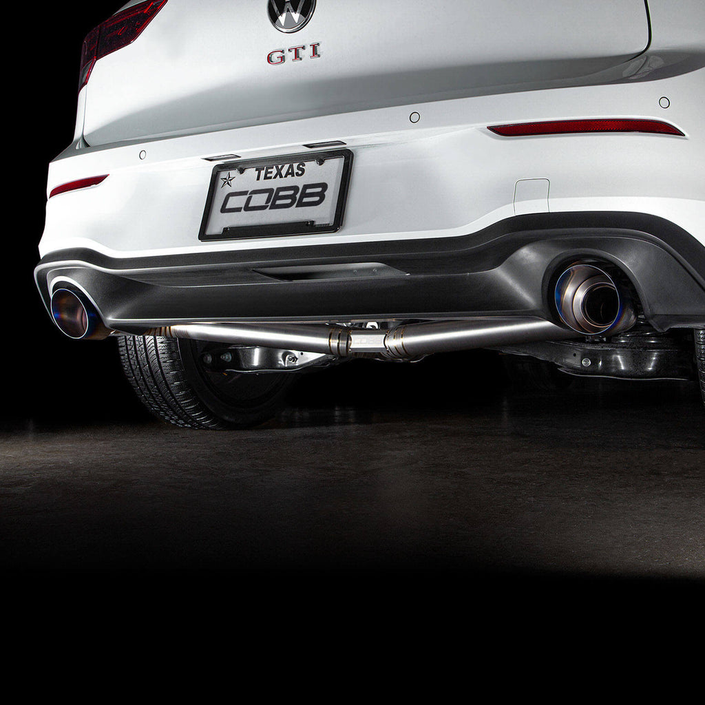 COBB Blued Titanium Tip Kit, 2014-2022 Golf GTI - Angle 4