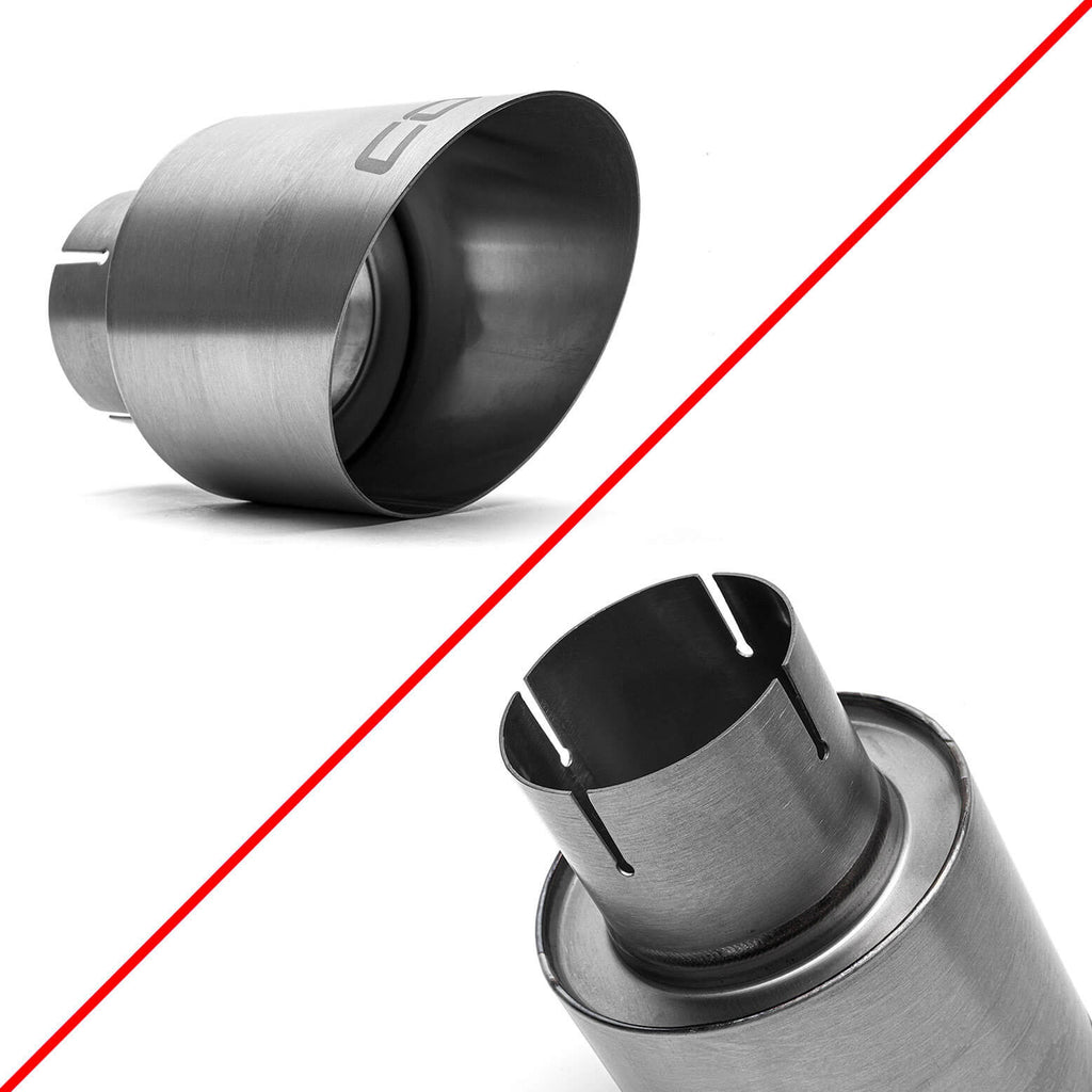 COBB Brushed Titanium Tip Kit, 2014-2022 Golf GTI - Angle 4