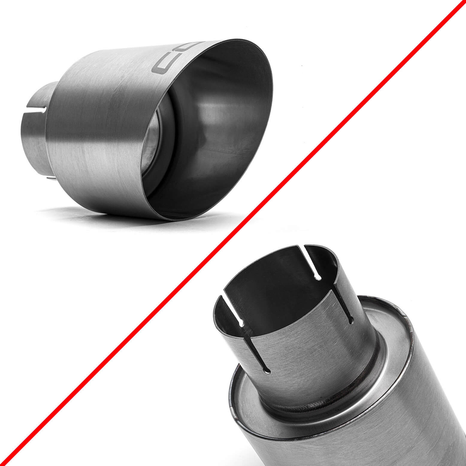 COBB Brushed Titanium Tip Kit, 2014-2022 Golf GTI - Angle 4